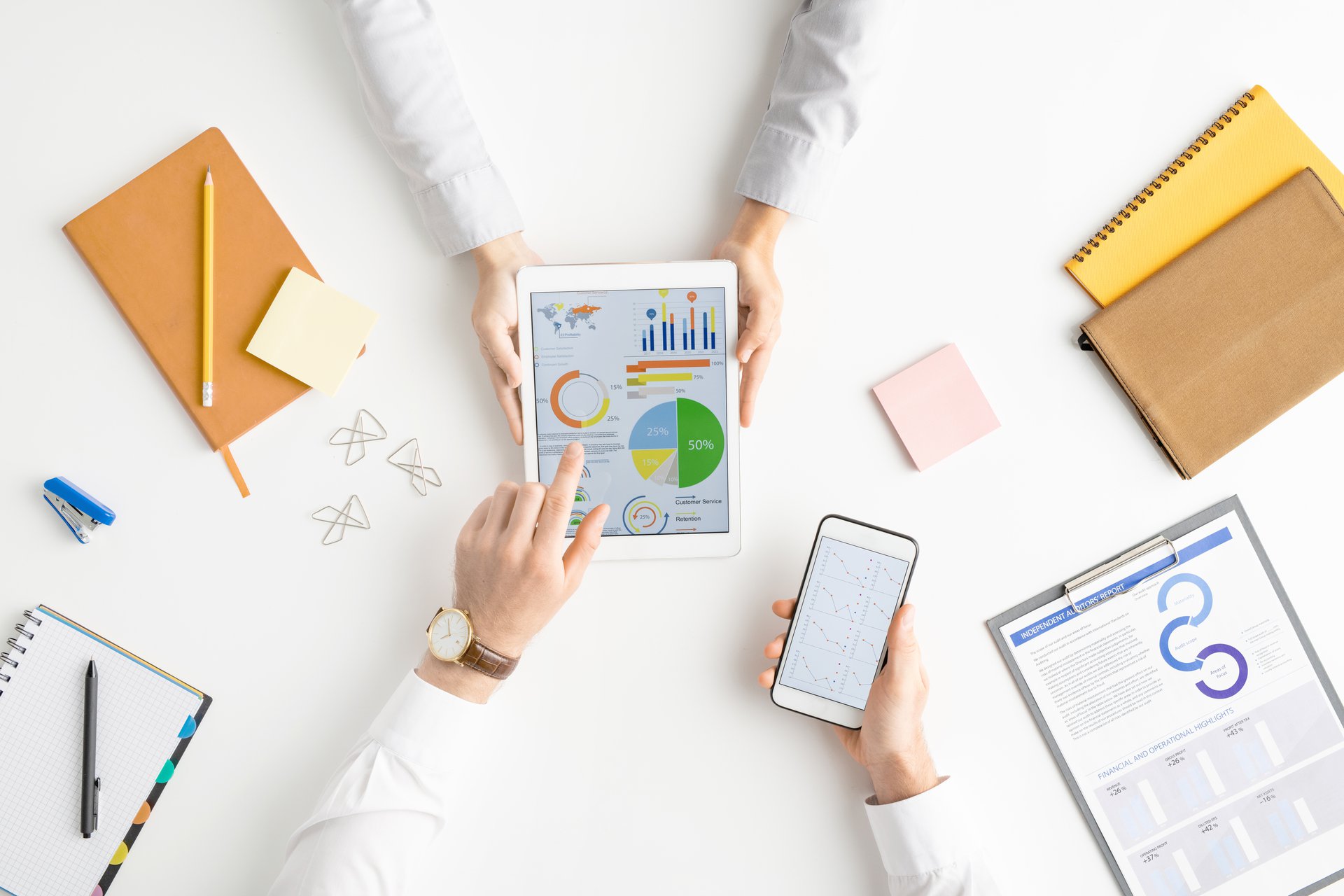 Analysts examining repayment and risk data across screens and devices, the segmentation view the models put in front of credit and collections teams